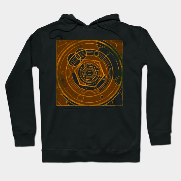 Weathered Clockwork - Orange (Gallifreyan inspired) Hoodie by Circulartz